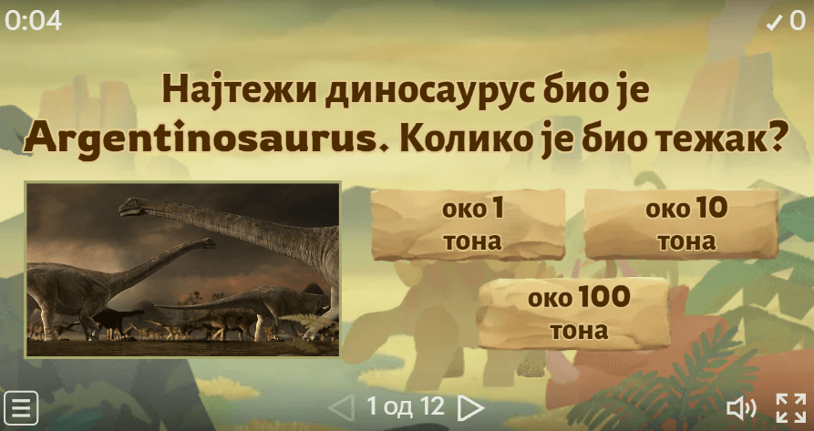 Kviz Dinosaurusi